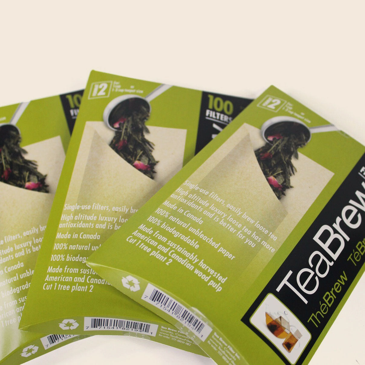 TEABREW compostable paper filters